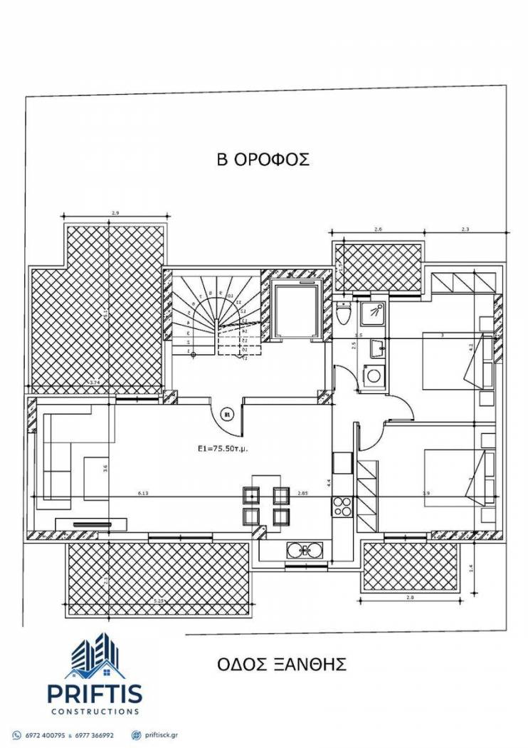 2-room flat Ξάνθης, 13, Center, Larisa